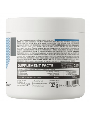 BETA- ALANINE 2400 150CAPS. OSTROVIT
