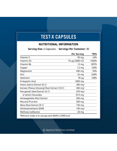 TEST-X 120CAPS. APPLIED