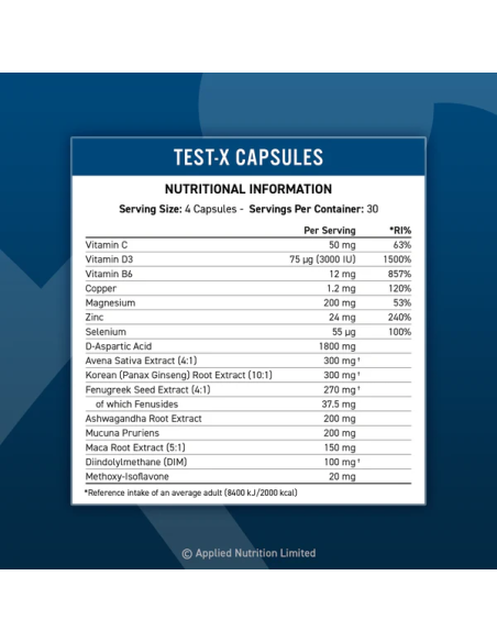 TEST-X 120CAPS. APPLIED